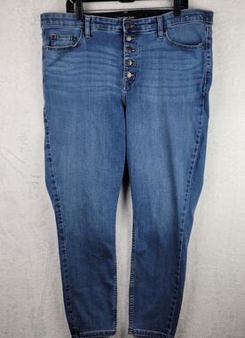 Calvin Klein High Rise Skinny Jeans Size 22W Button Fly Stretch Ankle Denim